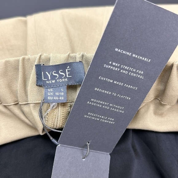 Lysse Olive Amber Crop Pants Pull On Pockets Stretch Twill Smoothing Waist Large - Picture 7 of 16